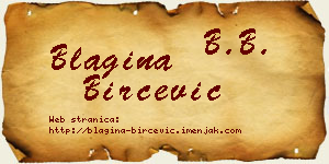 Blagina Birčević vizit kartica